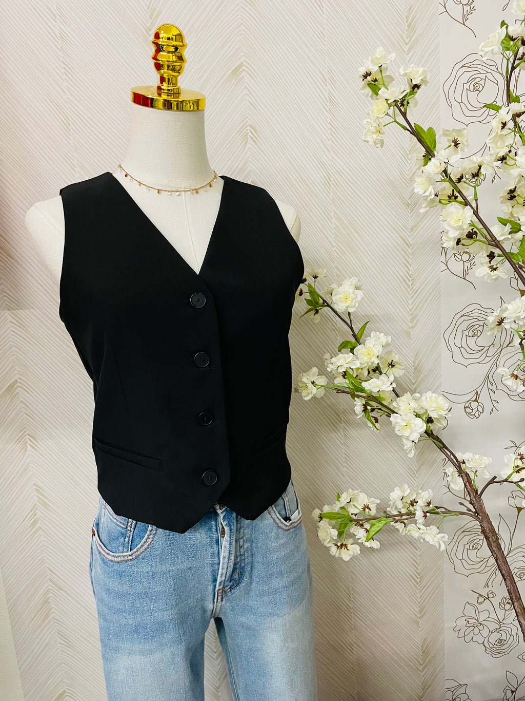 Black dressy vest