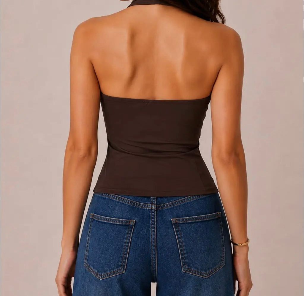 Brown Halter Top