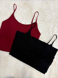 Blk/Burgundy Bra Cami Top