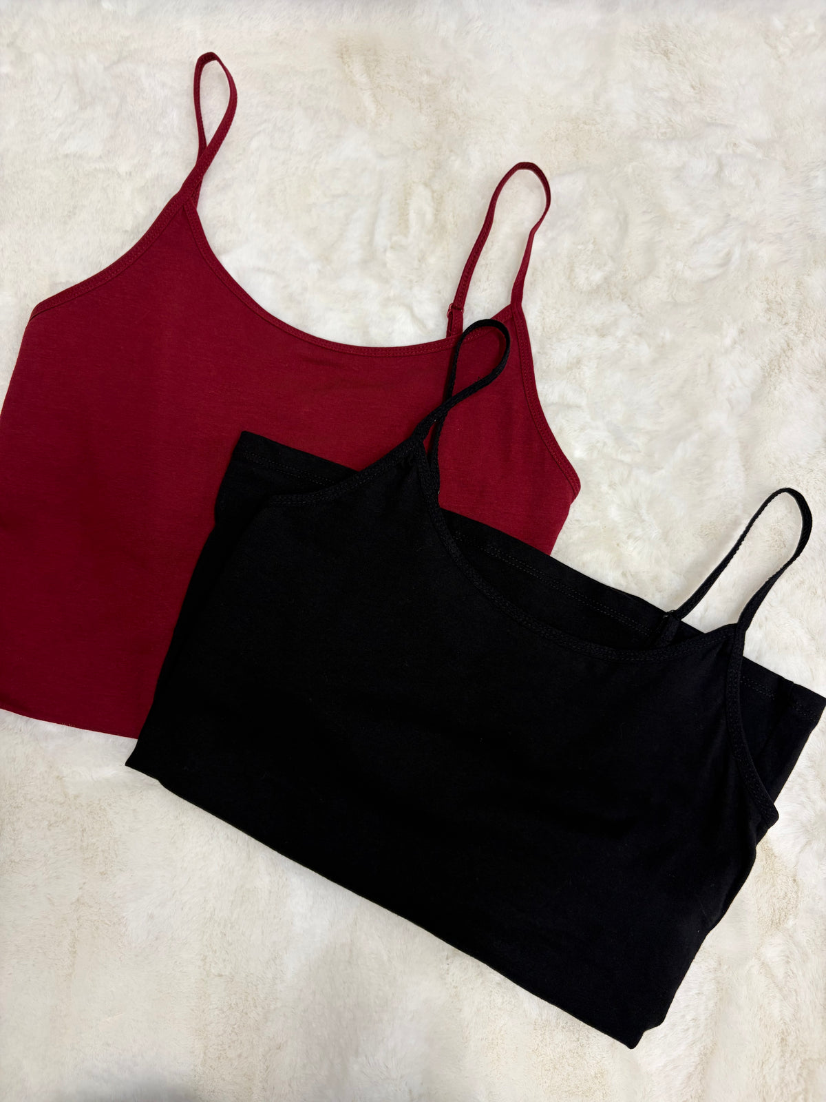 Blk/Burgundy Bra Cami Top