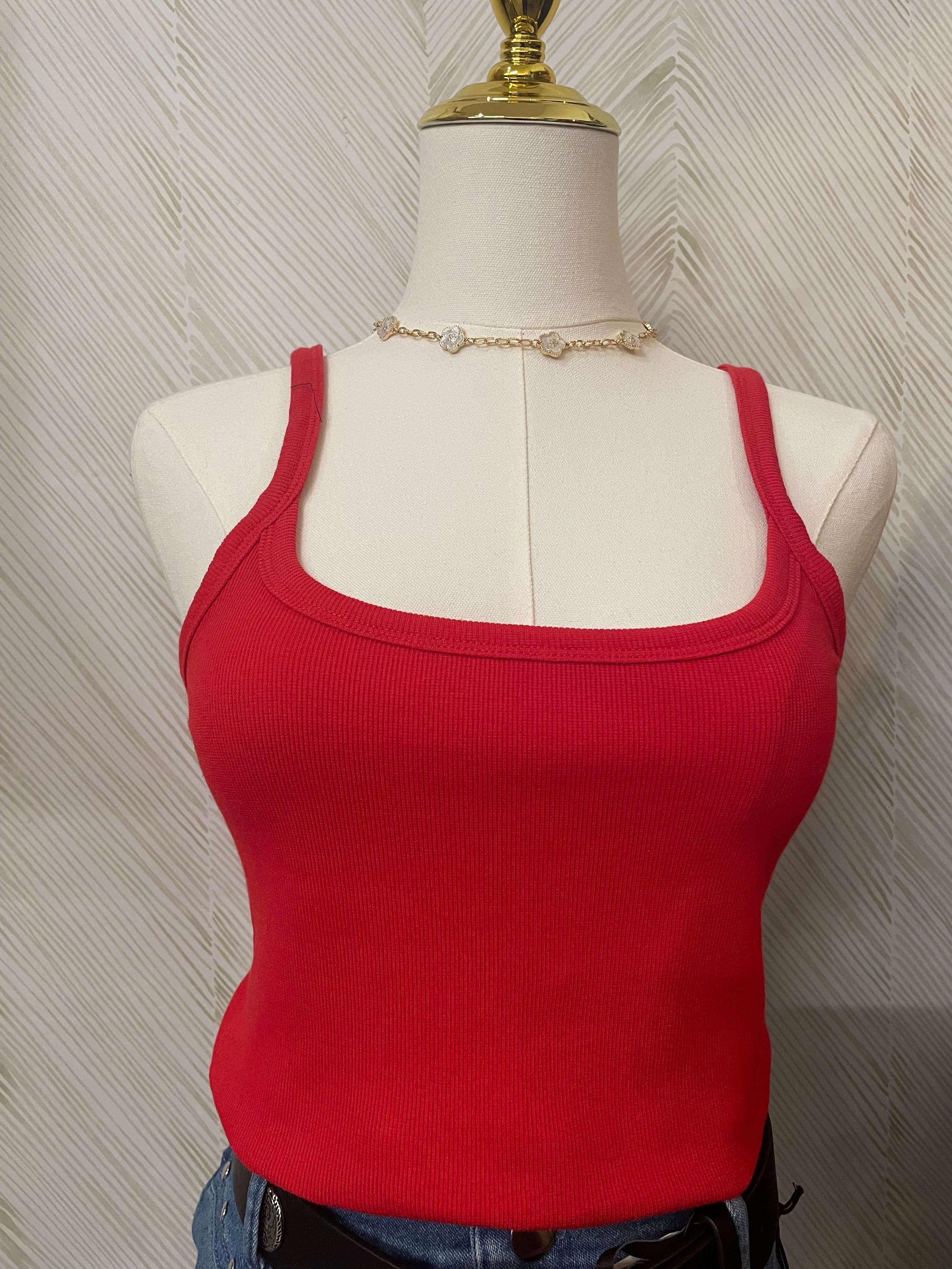 Red Basic Tank Top