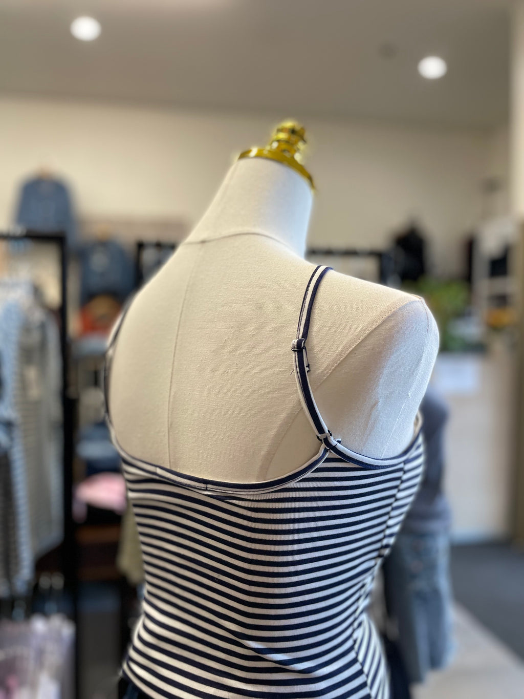 Navy/Wht Built in bra cami