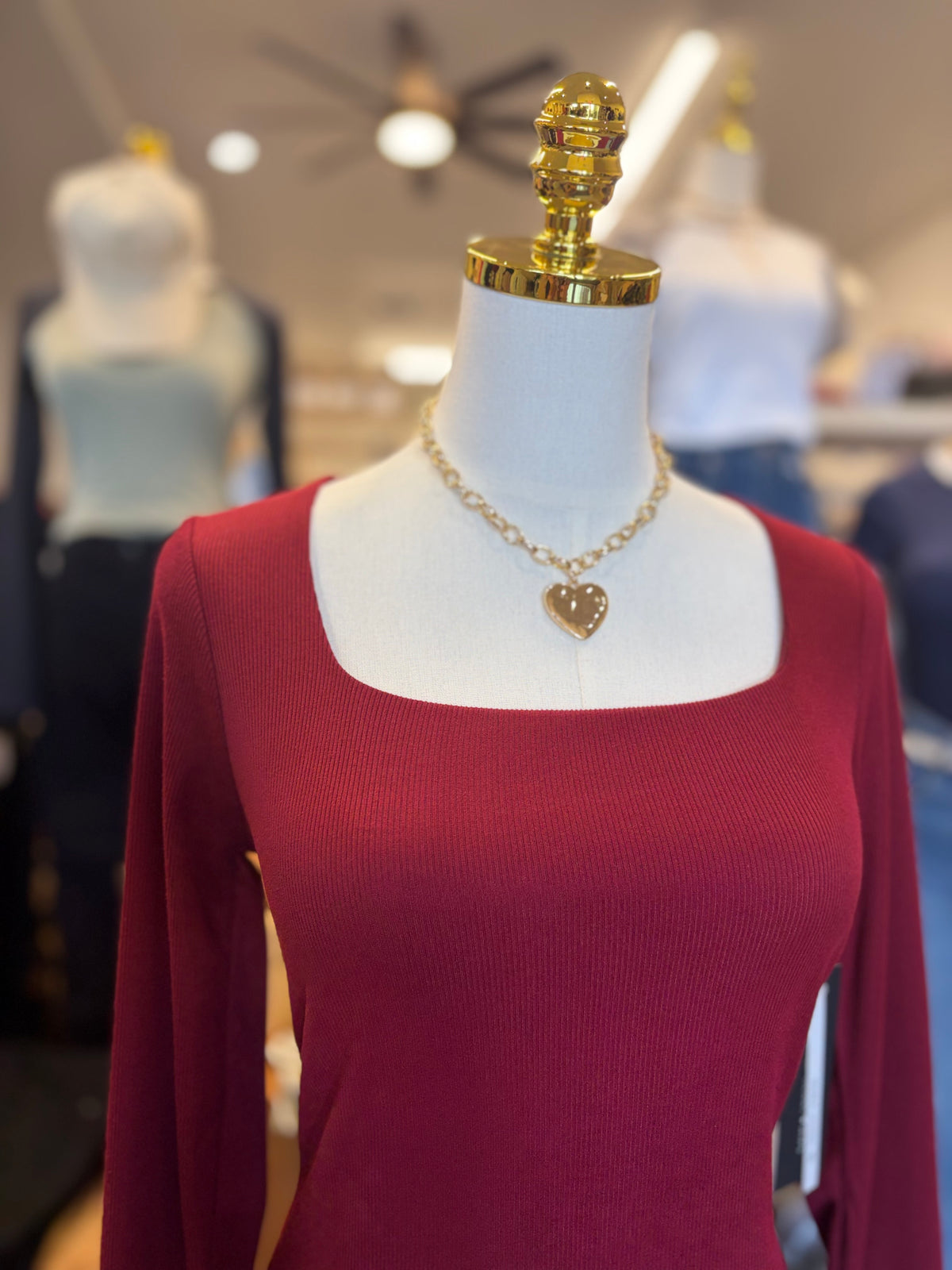 Garnet Sqr neck long sleeve