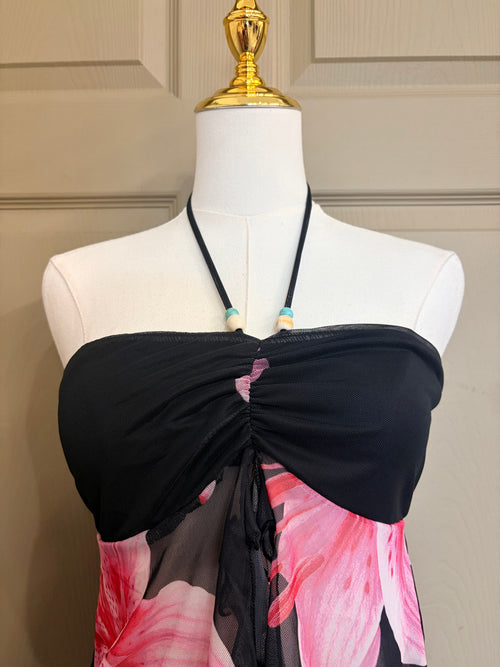 Black Bandeu Embelished Top
