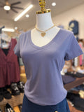 Indigo Relaxed V Neck Tee