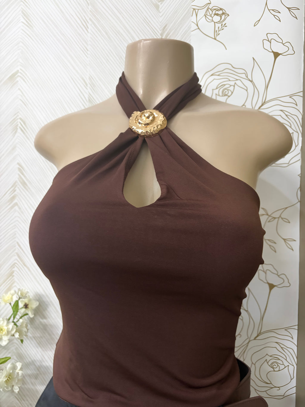 Brown Halter Top