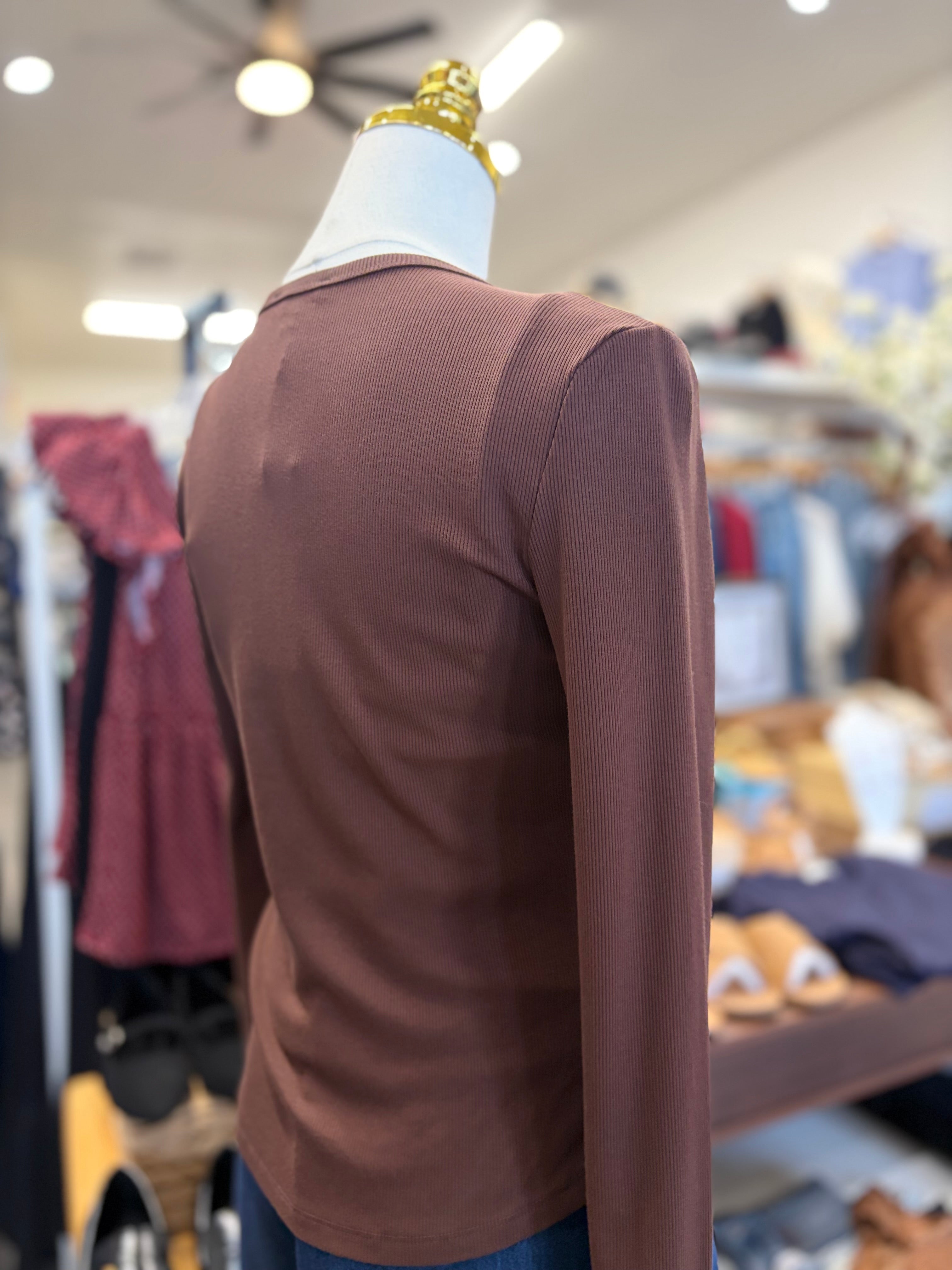 Chocolate Button Up Long Sleeve