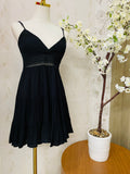 Crochet mini dress woven mini dress