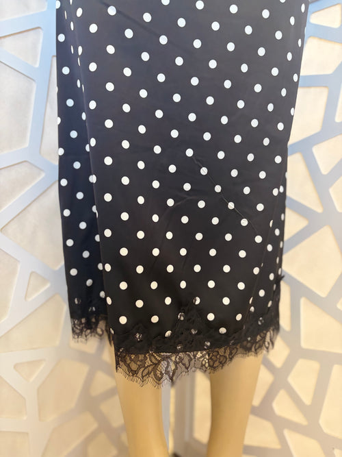 Black Polka Dot Midi Skirt