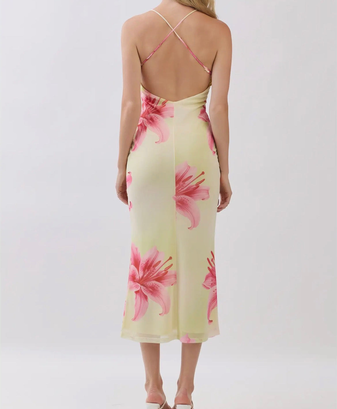 Yellow Lily Detail Maxi Dress