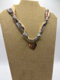 Yellow Scarf Necklace W/Heart Detail