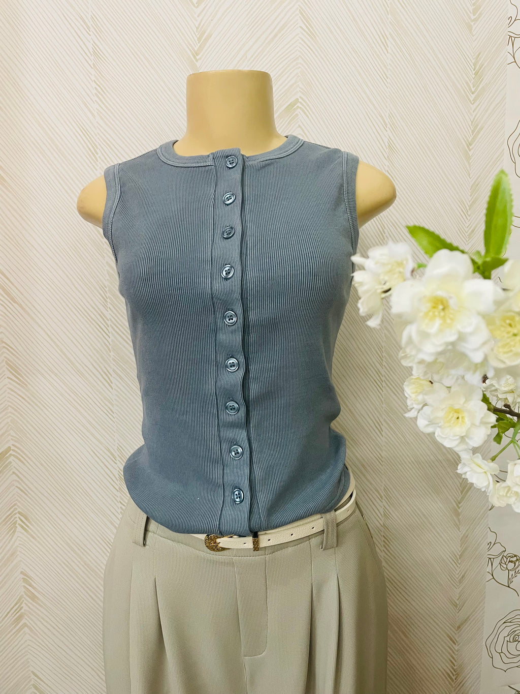 Button down tank top