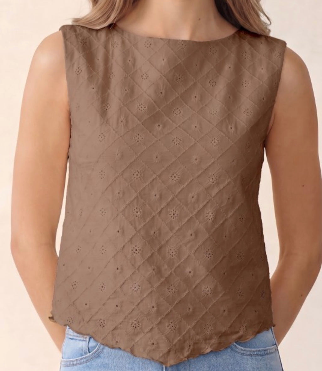 Pointelle double-layer top