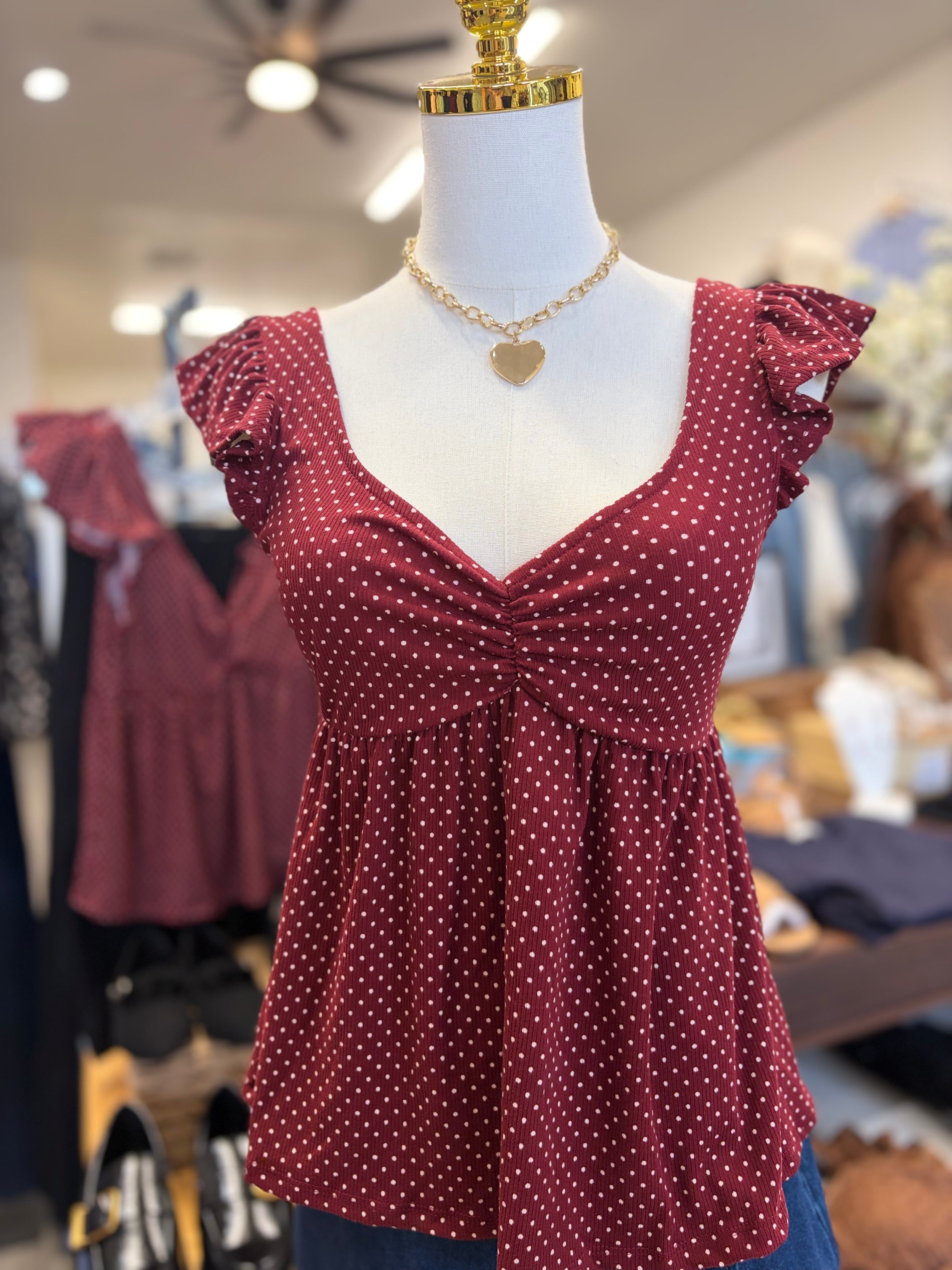 Dark Red Top with Back detail