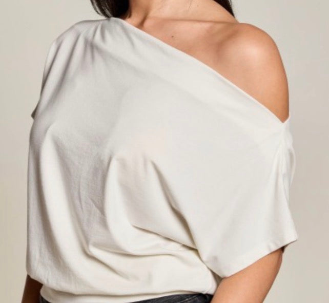 Washed Blk Off shoulder Top