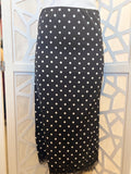 Black Polka Dot Midi Skirt