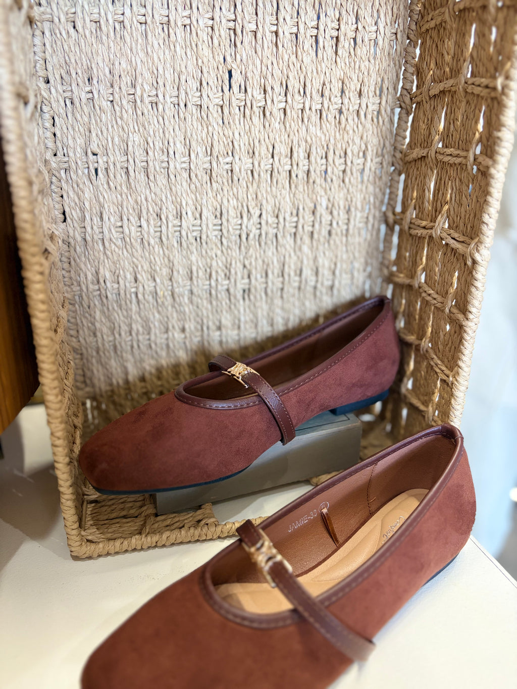 Suede mocha brown flats