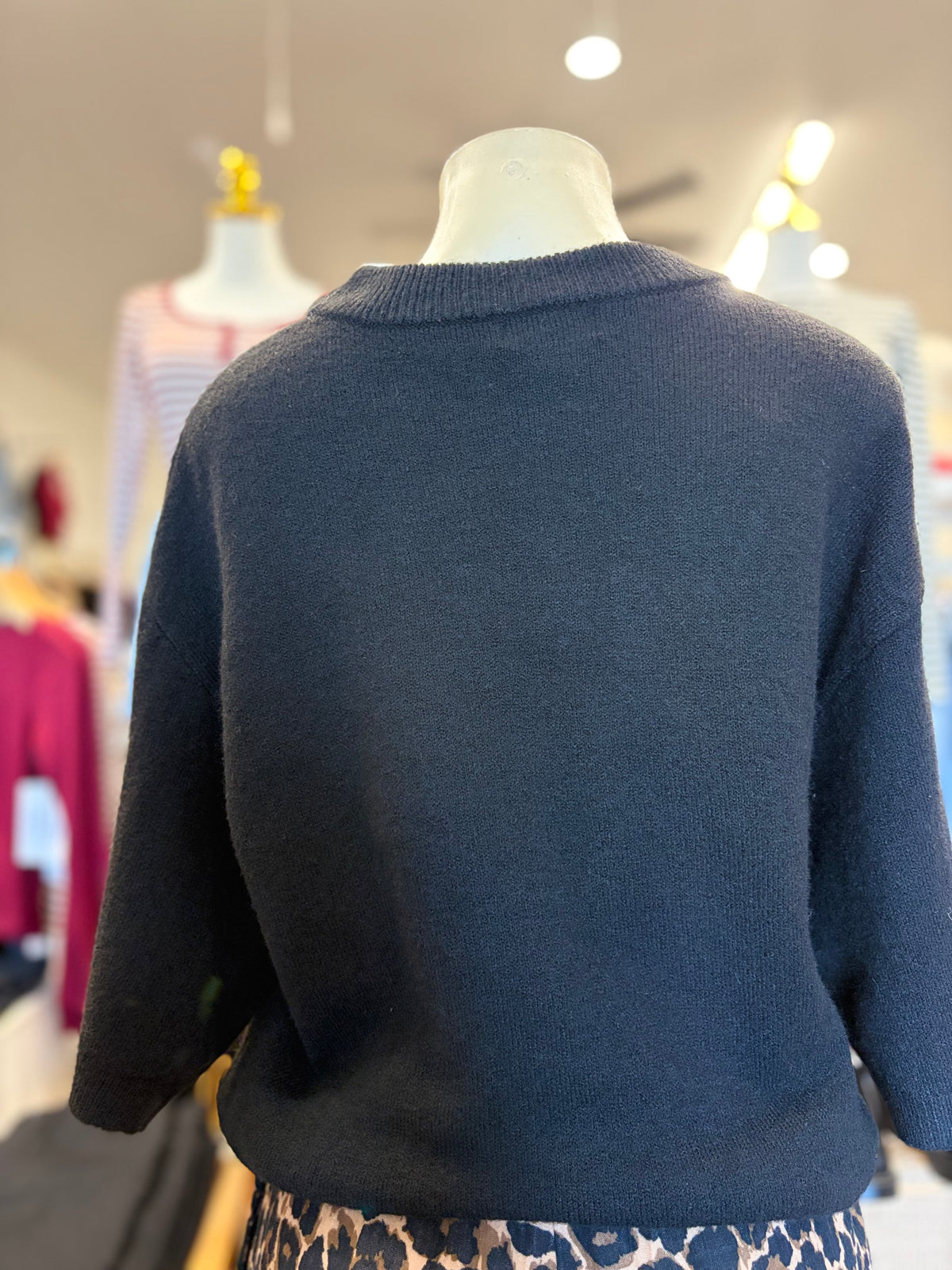 Blk Crewneck Boxy Pull over