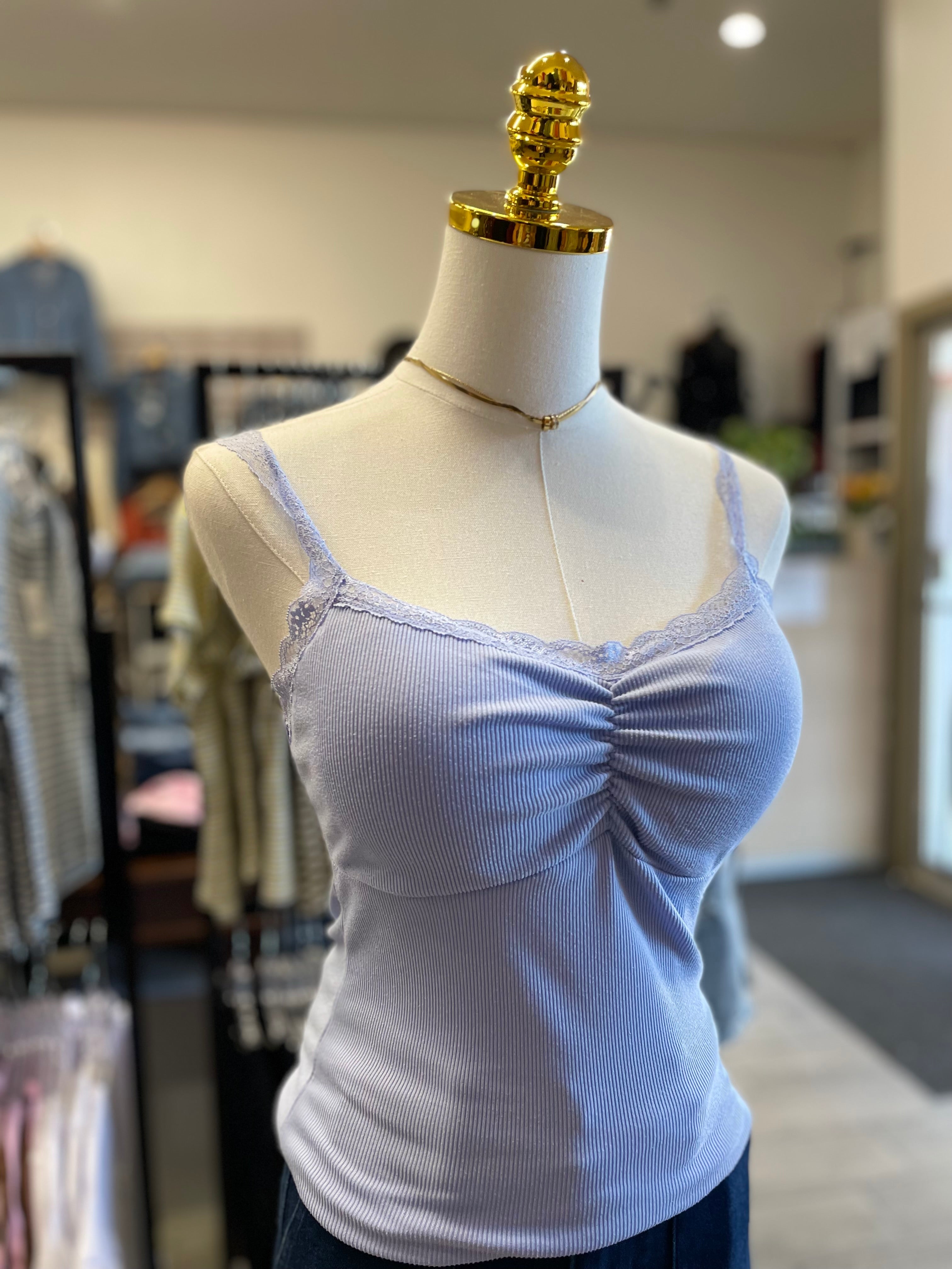 Frosting Blue Lace Detail Cami