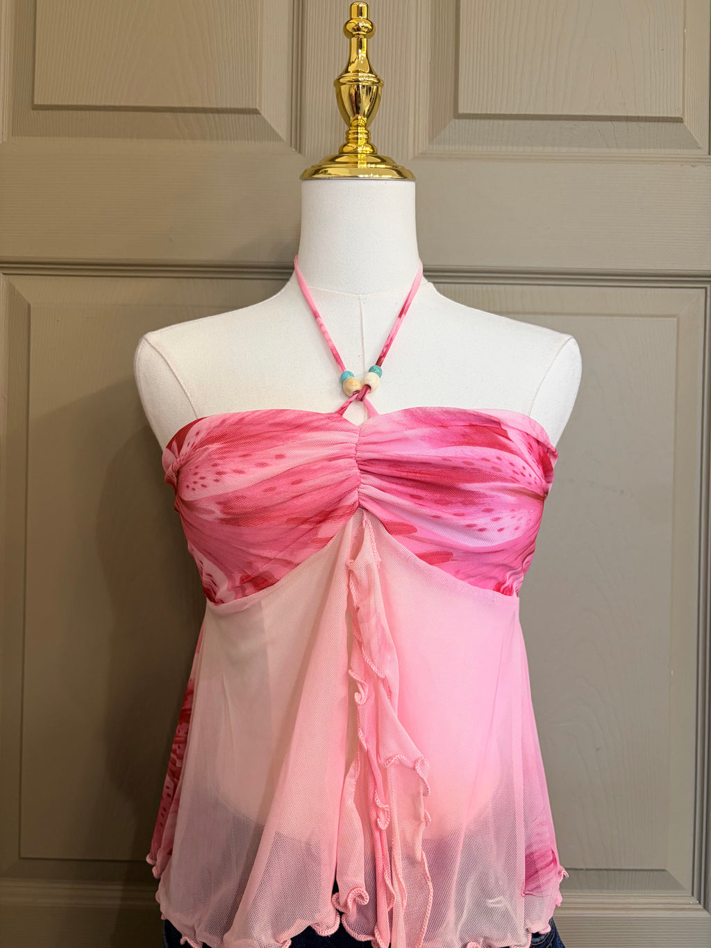 Pink Bandeu Embellished Top