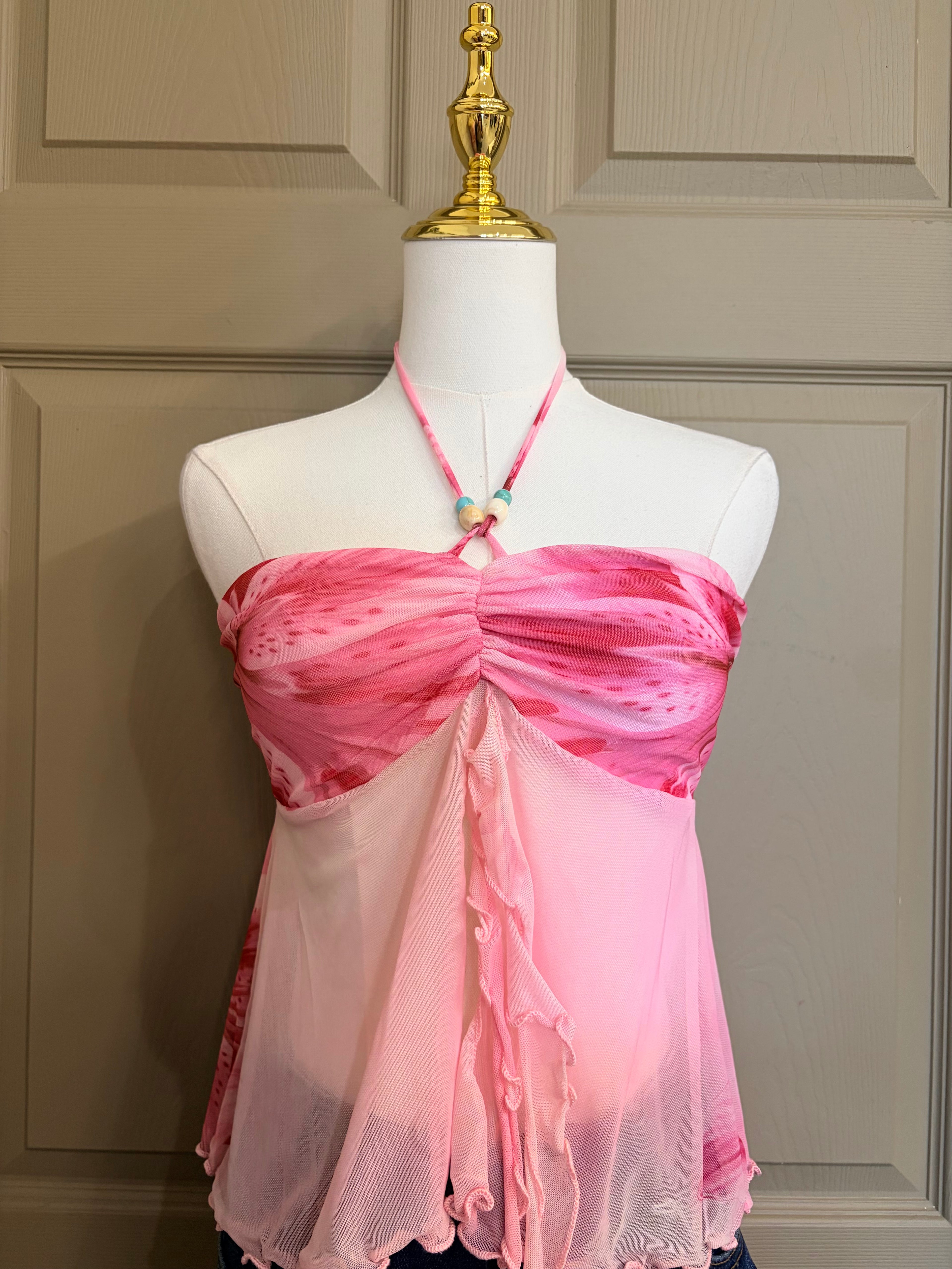 Pink Bandeu Embellished Top