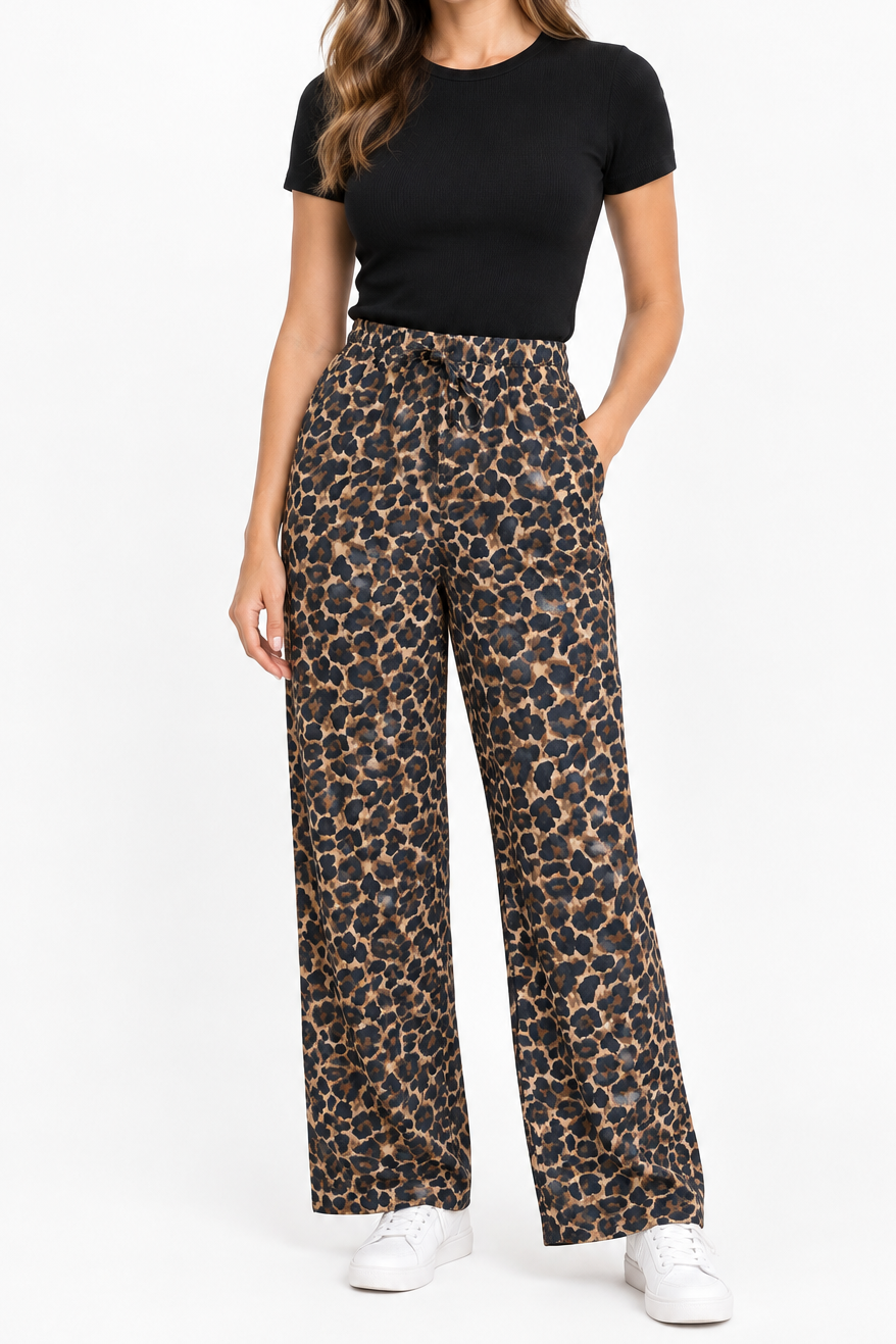 Elastic Waist leopard printed pants