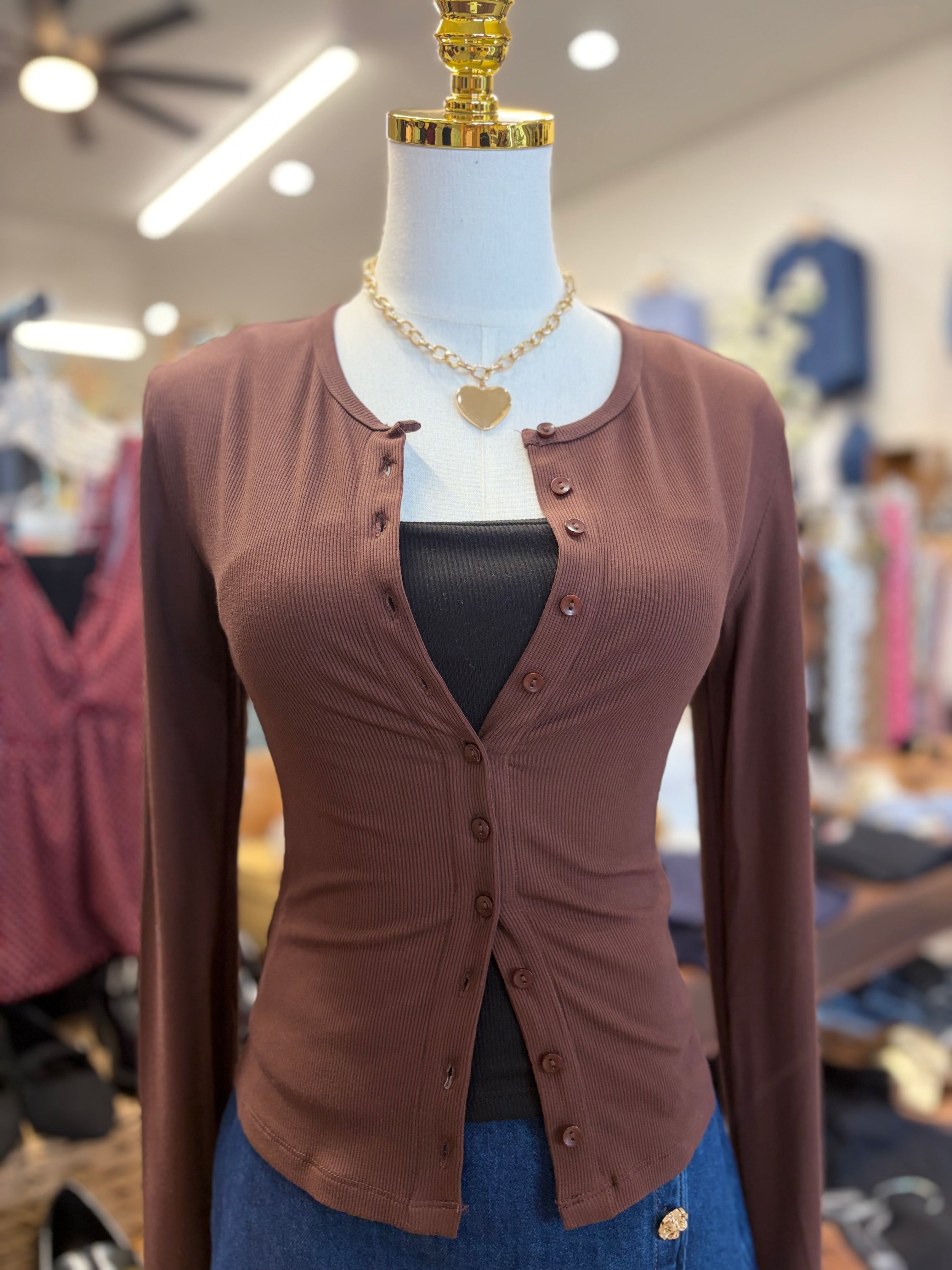 Chocolate Button Up Long Sleeve