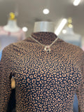 Blk/Khaki Animal print Turtle neck