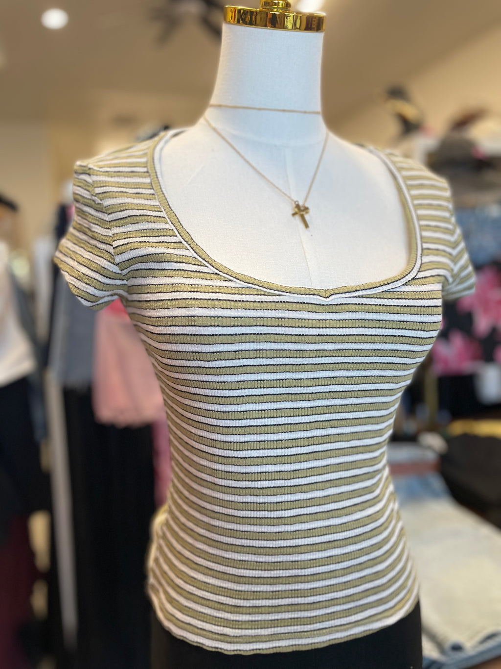 Stripe textured knit top