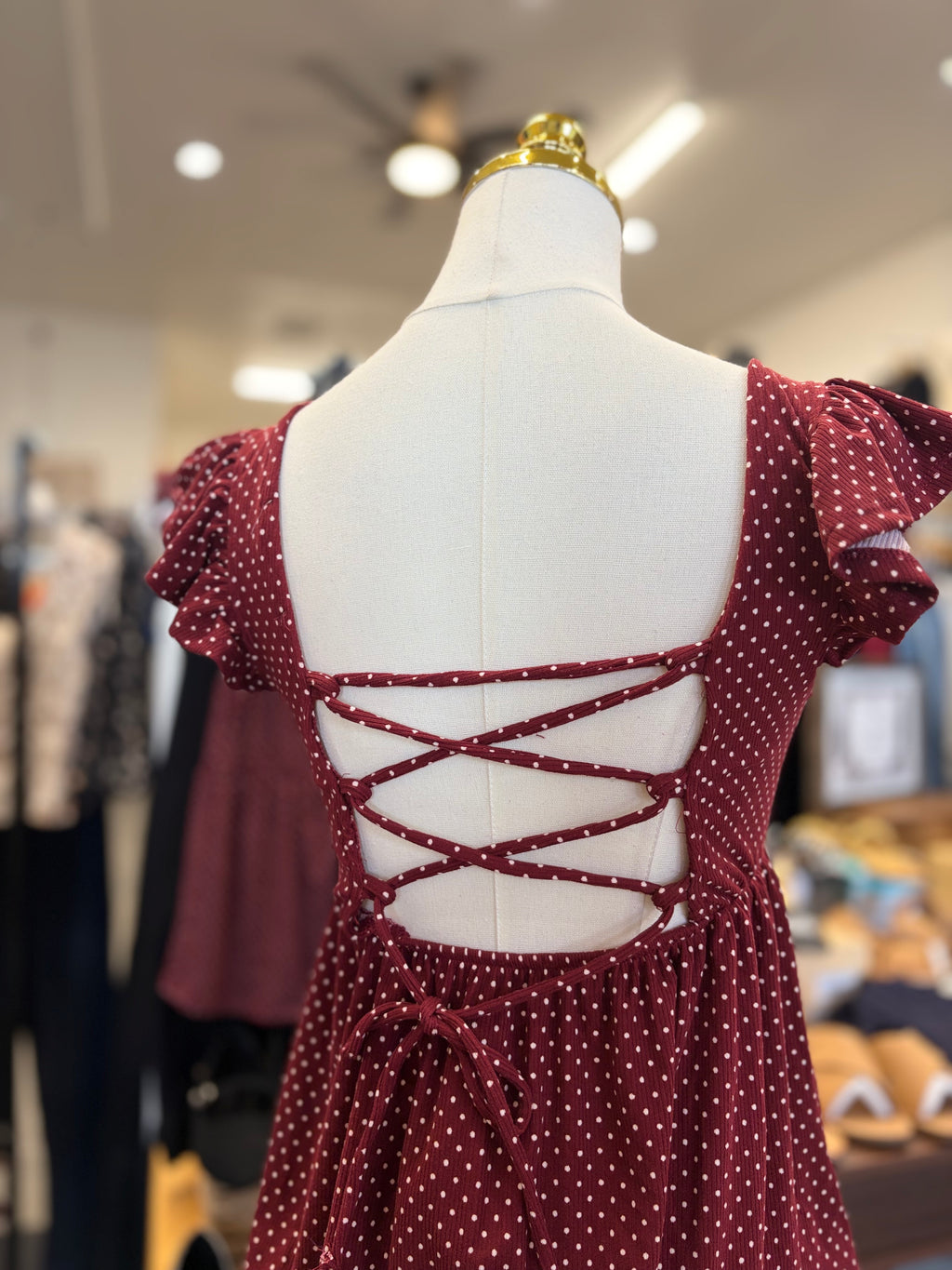 Dark Red Top with Back detail