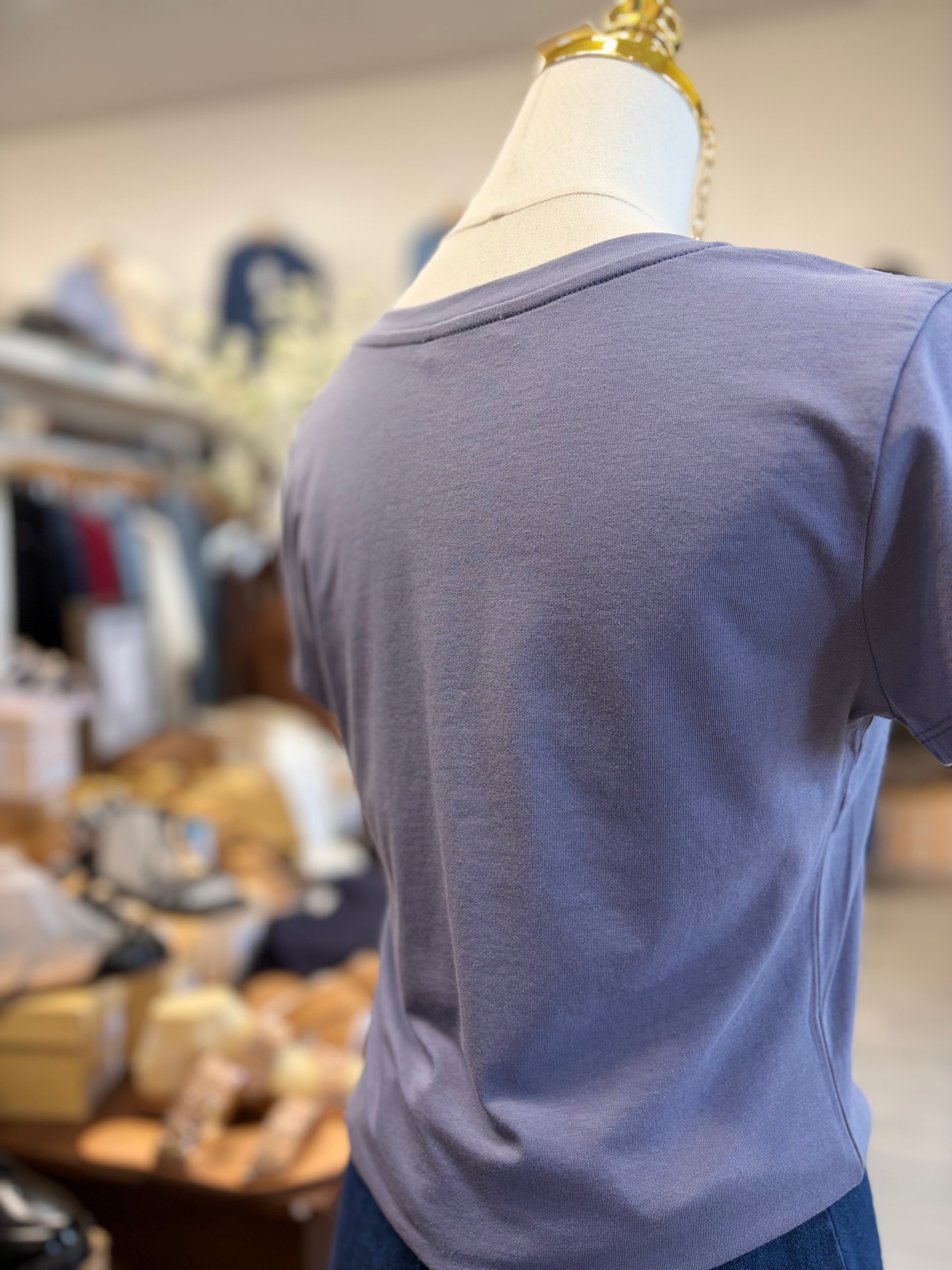 Indigo Relaxed V Neck Tee
