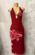 Red Lily detail Maxi Dress