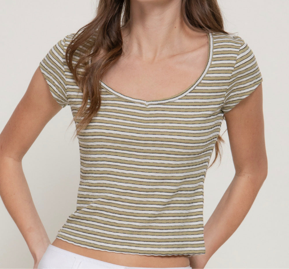 Stripe textured knit top