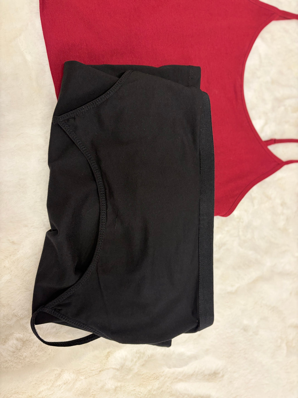 Blk/Burgundy Bra Cami Top