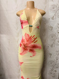 Yellow Lily Detail Maxi Dress