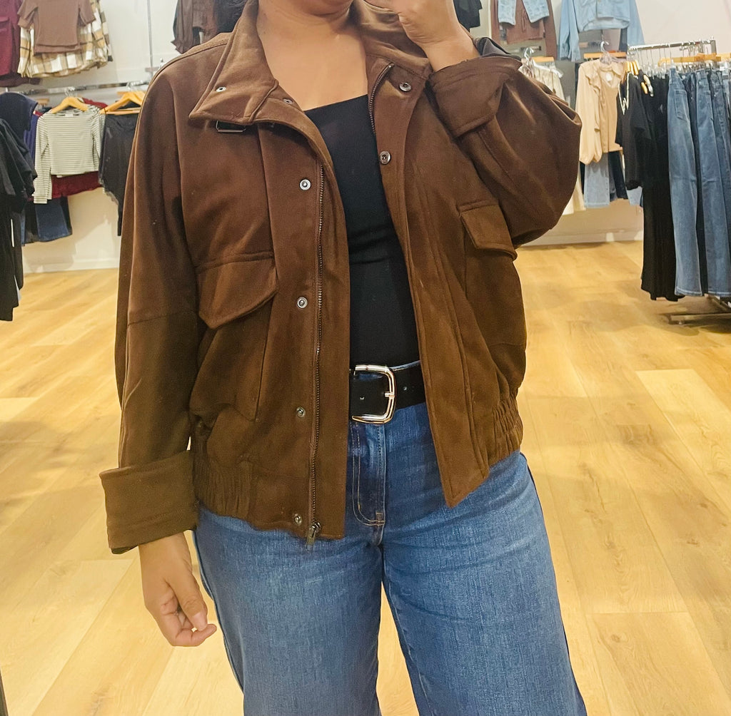 Oversized jacket toffee brown