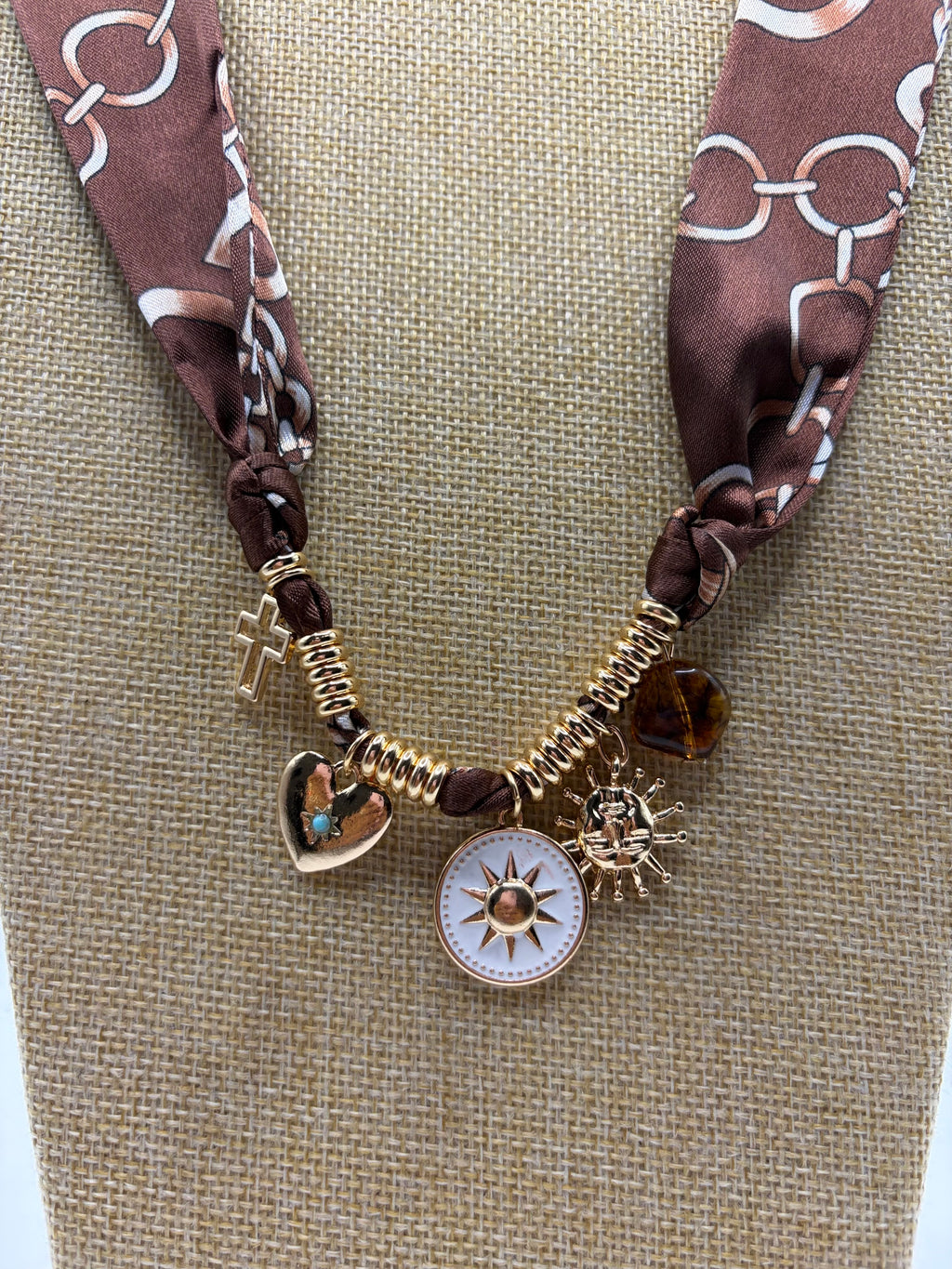 Brown Scarf Necklace
