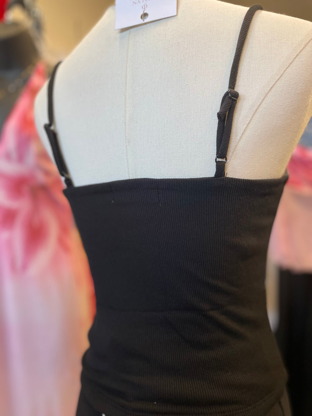 Black Rib Cami Top