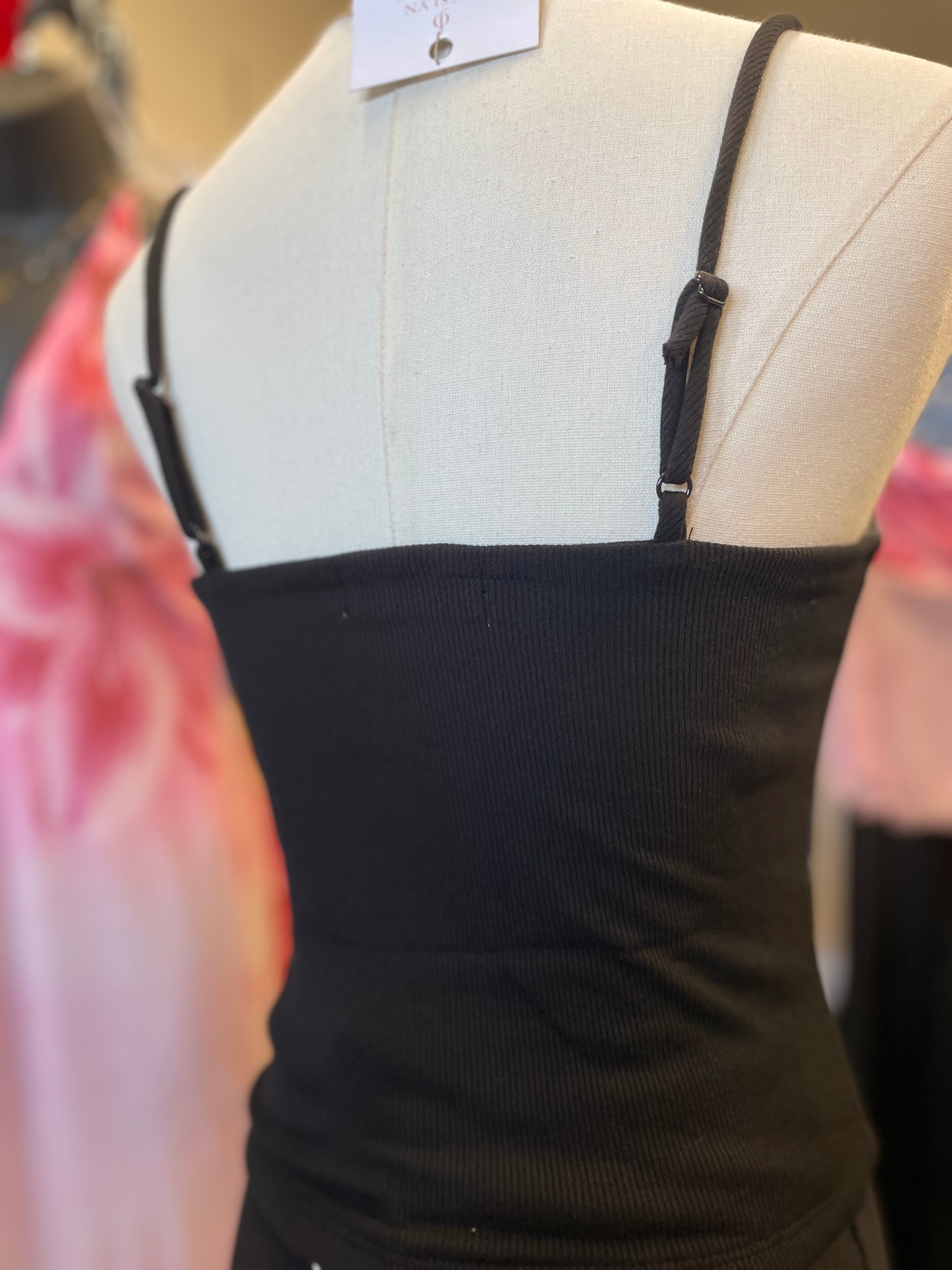 Black Rib Cami Top