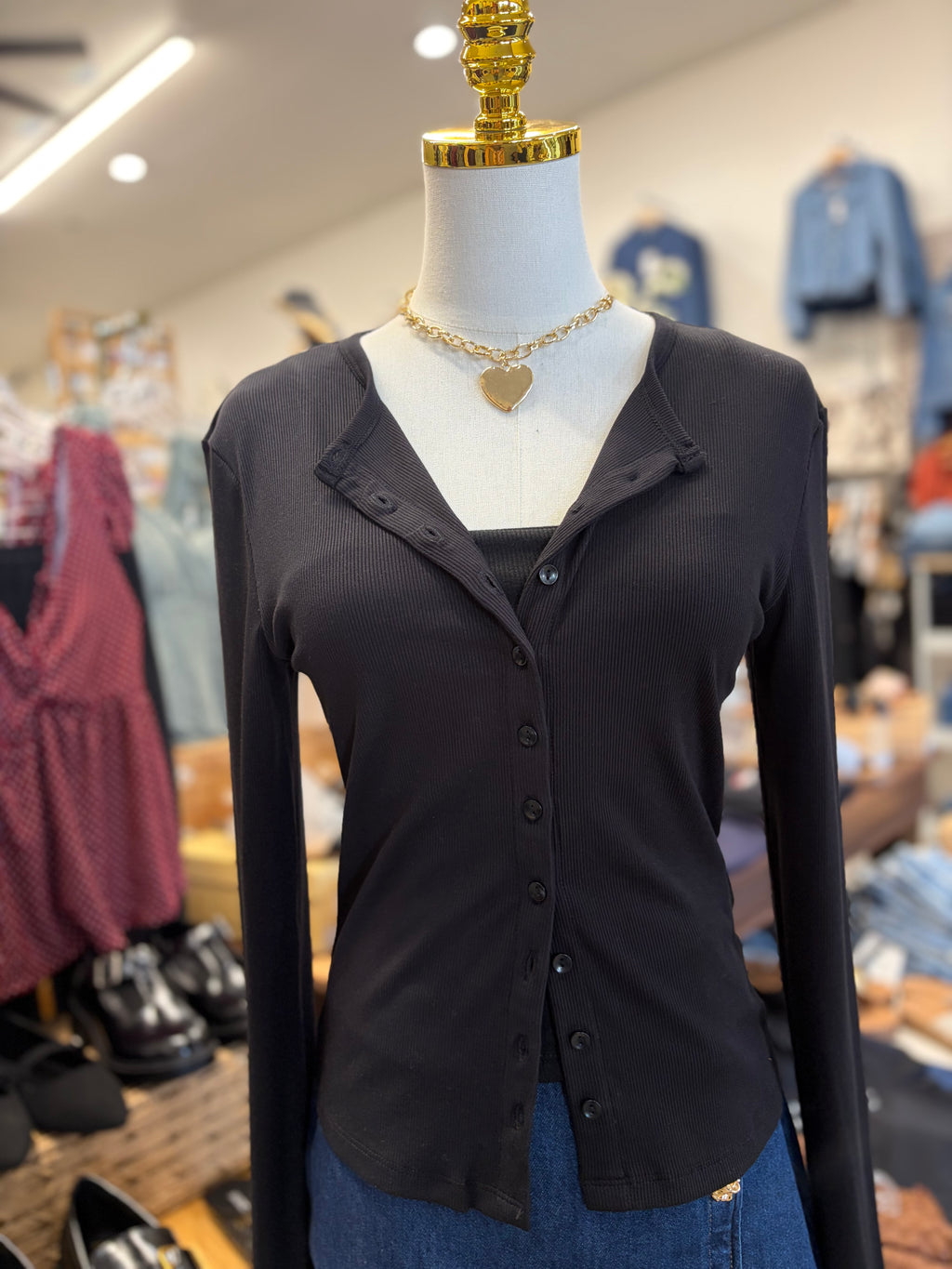 Black Button Up Long Sleeve