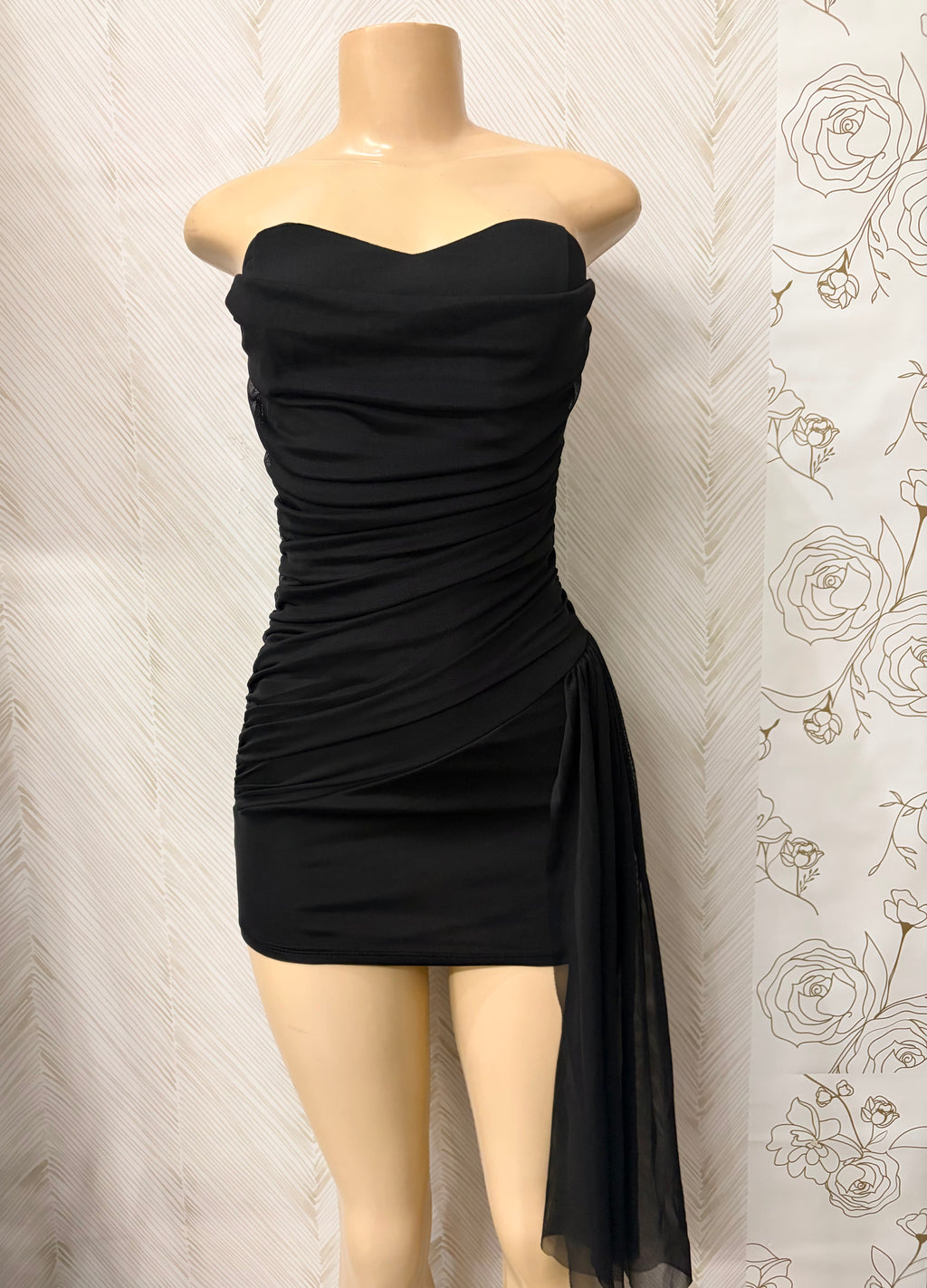 Black Mesh Cocktail Dress
