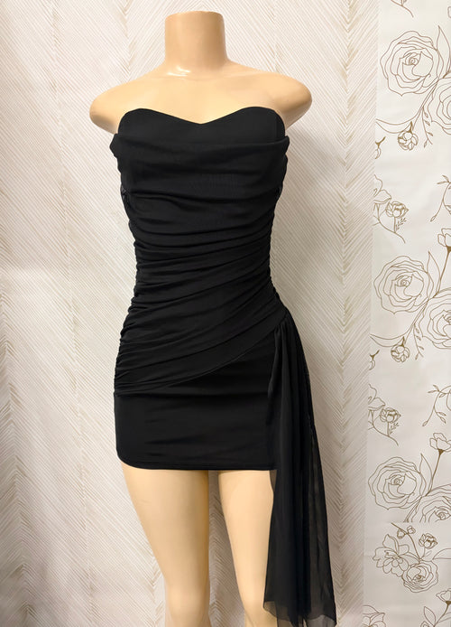 Black Mesh Cocktail Dress