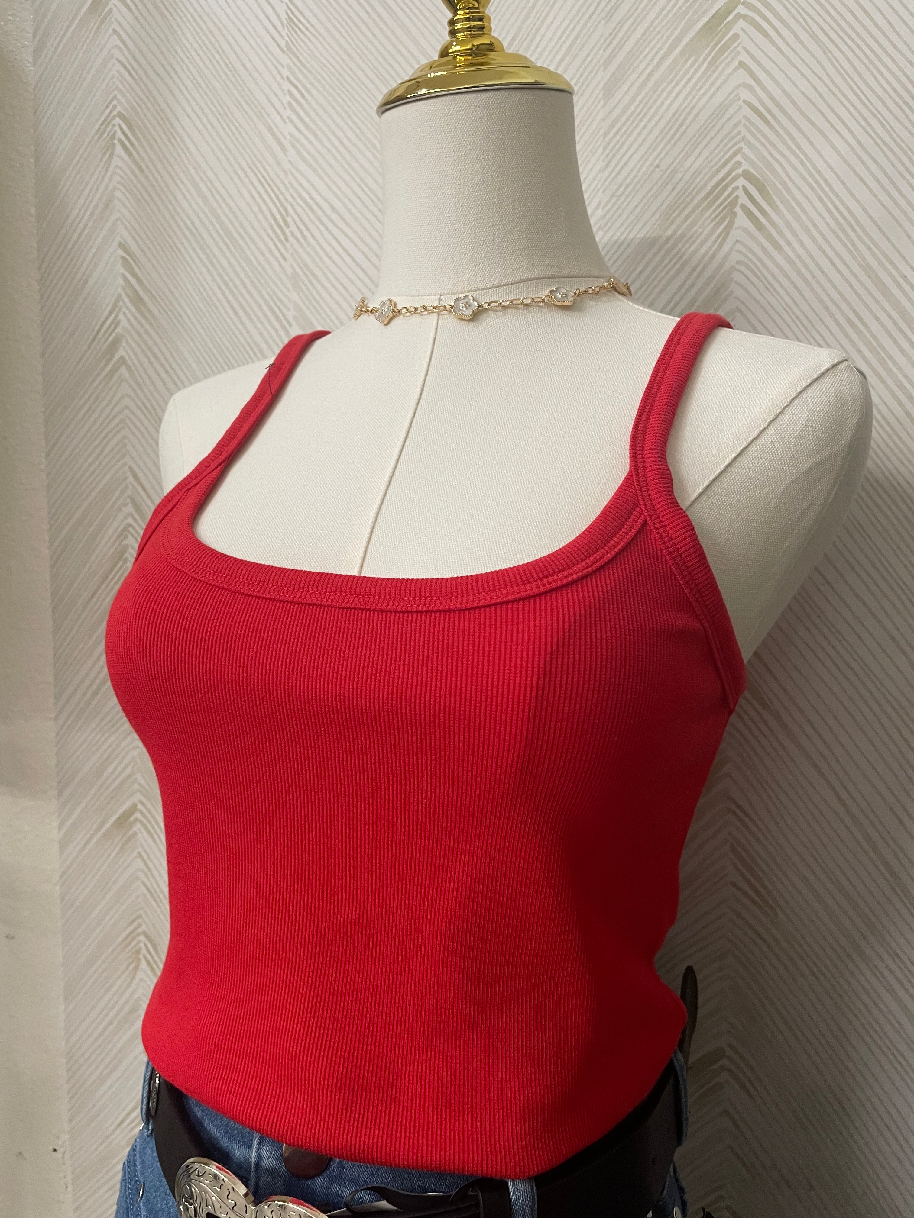 Red Basic Tank Top