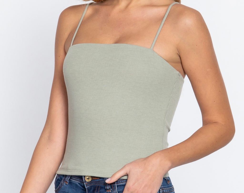 Mint Straight neck cami top