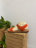 Orange Back Gold Buckle Sandal