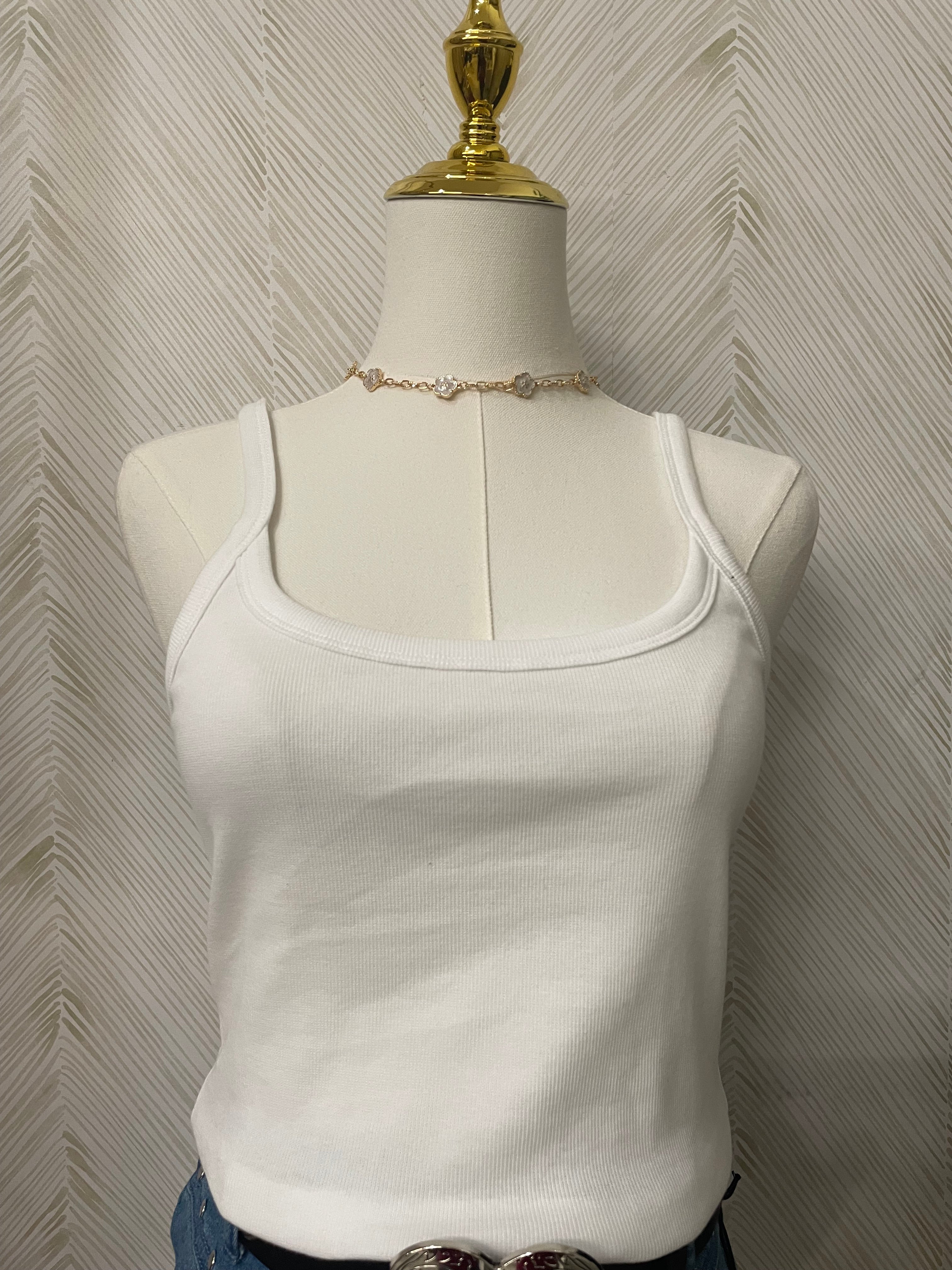 White Basic Tank Top