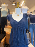 Navy Top W/Tie Back detail