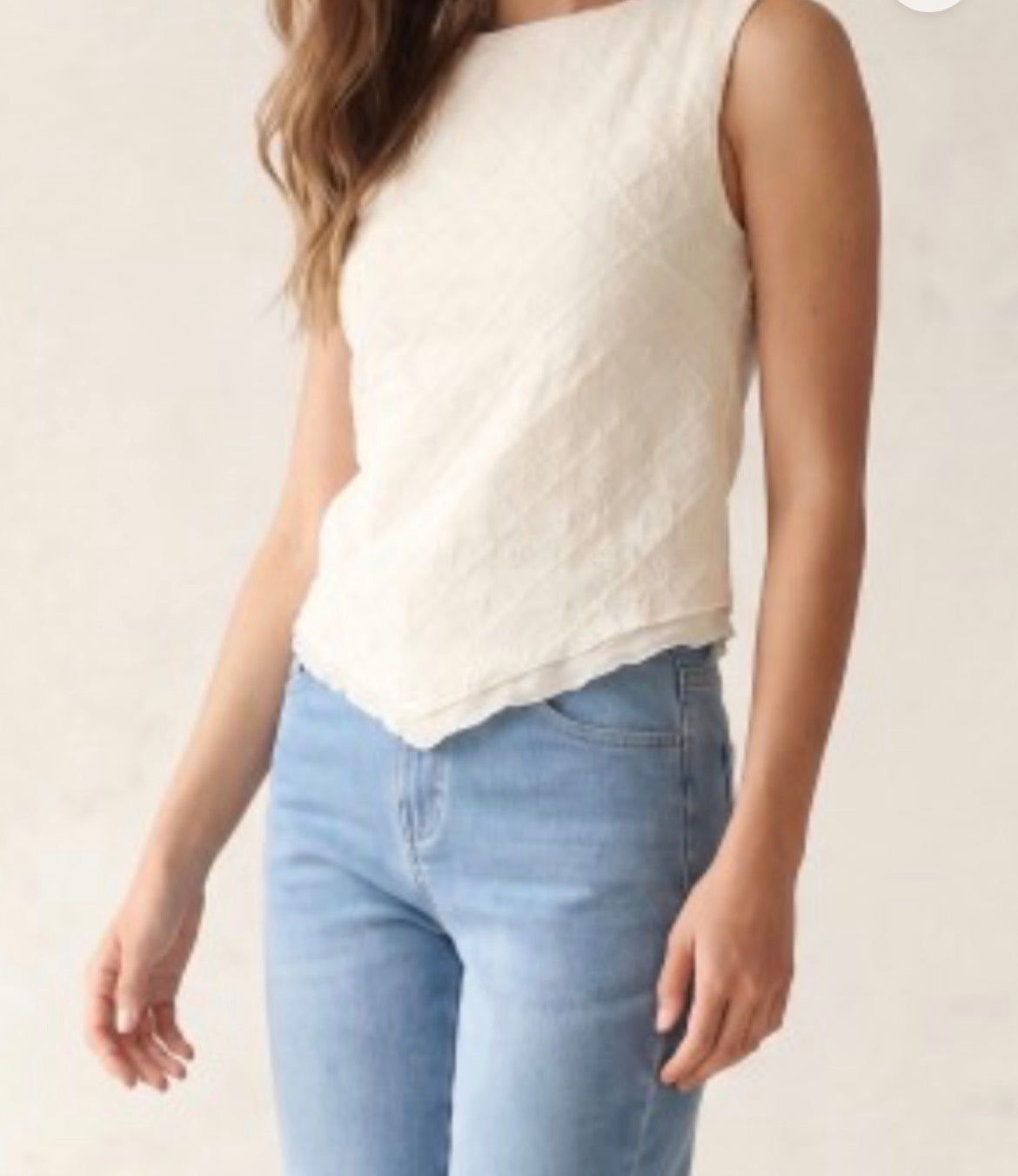 Pointelle double-layer top