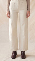 Front pocket wide leg jeans