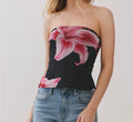 Lily Detail Black Tube Top